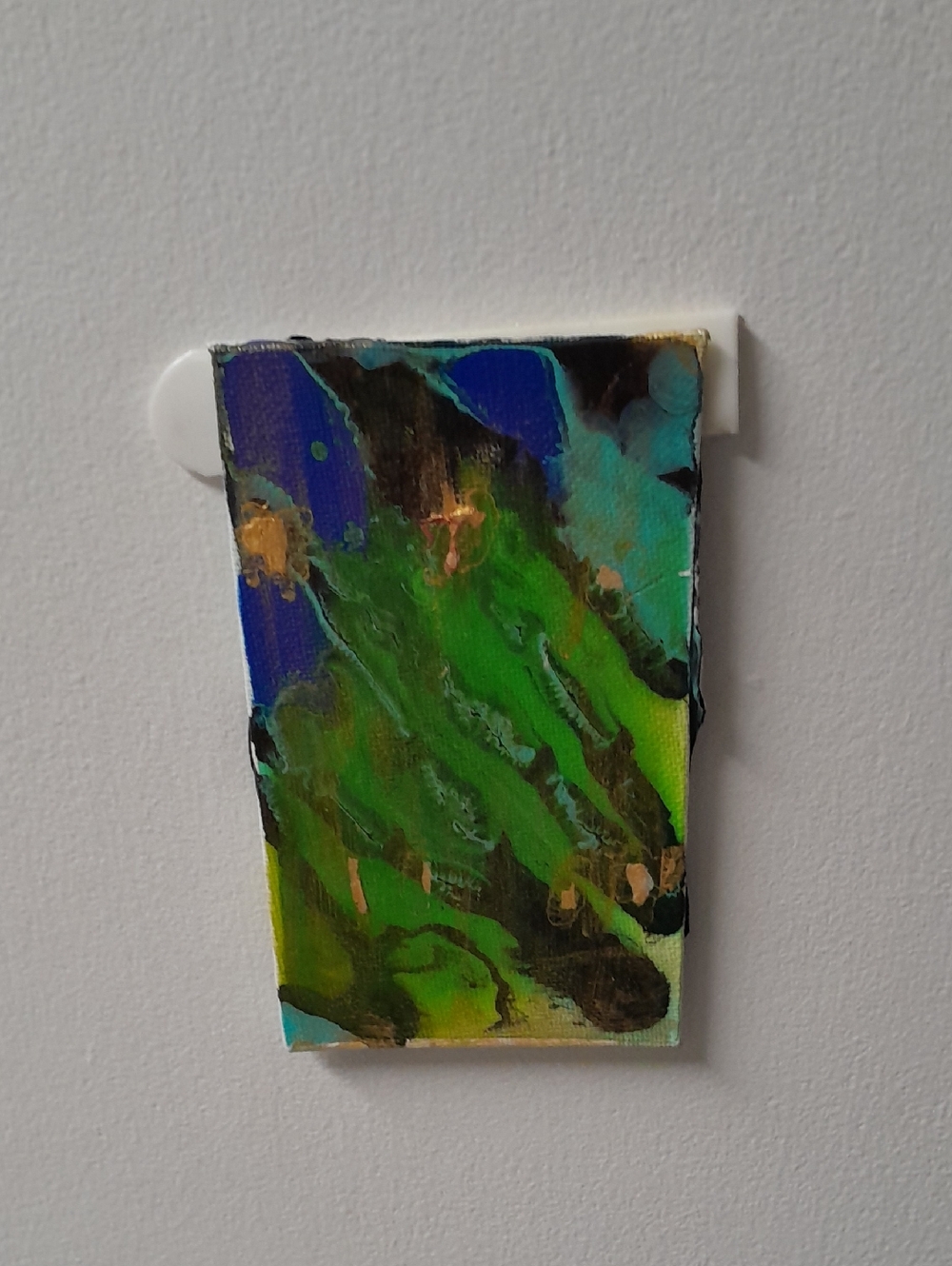 Vibrant Green & Blue Abstract Canvas Painting by